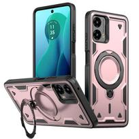 For Motorola Edge (2024) Gen 5 G Stylus 5G Power Play 2024 Case Armor Shockproof 360° Rotating Stand TPU Plastic Phone Cover Moto G 5G 2024 rožinio aukso spalvos