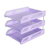 3 pakopų sukraunamas laiškų dėklas, stalo popieriaus organizatorius, plastikinis dokumentų laikiklis, skirtas namams, biurui, mokyklai violetinė