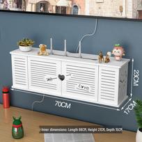 Wall-Mounted TV Set-Top Box & Router Shelf - Cable Organizer and Storage Rack