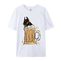Doberman Dog Lover Funny Beer Lover Tshirt Black High Quality Funny Style T Shirt Cotton Mens Tops Tees S