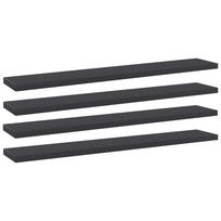 vidaXL Knygų lentynos plokštės, 4vnt., pilkos, 60x10x1,5cm, MDP