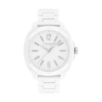 COACH laikrodis kvarcinis mechanizmas keraminė apyrankė 38mm baltas ciferblatas moteriškas laikrodis 30 metrų atsparus vandeniui 14504407 balta