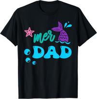 Mer Dad Mermaid Shirt Matching Family Gifts T-Shirt S įvairiaspalvis