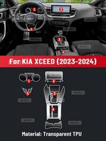 AAAHB1 Anti-scratch Car Interior Center Console Media Dashboard Navigation TPU Protector Film For KIA XCEED GT Line 2023 2024 Sticker Left rudder driving