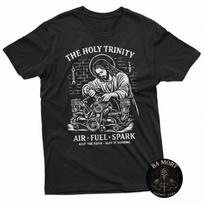 The Holy Trinity Air Fuel Spark Mechanic Funny Car Mechanic T-Shirt S