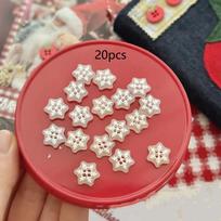 20pcs Cute Plastic Tomato Snowflake Buttons DIY 4-Holes Decoration Button Clothing Sewing Accessories Unisex Coat Cardigan