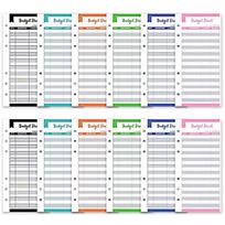 Six-Color Budget Envelopes with Holes for Cash Management & Business Planning