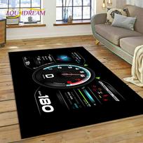 3D Car Dashboard Machine Control Screen Racing Carpet Rug for Bedroom Living Room Home Sofa Decoration, Kid Game Decor Floor Mat 40x60cm( 15x23in )