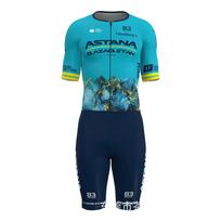 Tour de France UCI viengubas trumpomis rankovėmis dviratininko kostiumas ASTANA XXS mėlyna