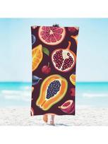 Papaya Pomegranate Fruit Beach Towel Lightweight Microfiber Beach Towels Decor Quick Dry Pool Towel for Beach Travel Swim Bath 100X50CM-39X19in
