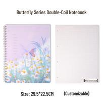 Bright Pink A4 Grid Spiral Notebook for Students and Office Use - Thick Cover mėlyna