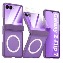 For Motorola Razr 60 Ultra Case Hard Transparent middle hinge Magnetic wireless charging Protect Back Cover For Razr 60 Shell Motorola Razr 60 Ultra violetinė