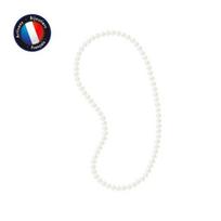 Sautoir - Perlinea - Gėlavandenis auginamas perlas AAA+ - Pusapvalis 8-9 mm - Natūraliai baltas - 60 cm balta