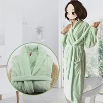 Unisex koralinis flisinis chalatas - minkštas, pastorintas, vieno dydžio, rudens/žiemos apranga One Size