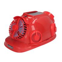 Raudonas 6 ventiliatorių saulės energija varomas saugos šalmas, dviguba oro kondicionavimo sistema, „Bluetooth“, apsauginis šalmas nuo smūgių 12000mAh