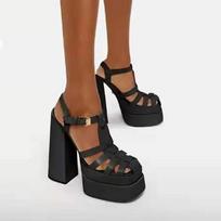 Fashion 2025 Women Sexy Show Shoes Pole Dance Shoes Stripper High Heels Sandals Party Club 15CM Platform High-heeled Shoes Wedding New 35 juoda