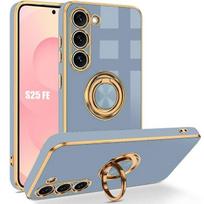 Ring Case - BOOLING - for Samsung Galaxy S25 FE - Soft Shockproof Silicone - Blue mėlyna