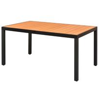 vidaXL Sodo stalas, rudas, 150x90x74cm, aliuminis ir WPC