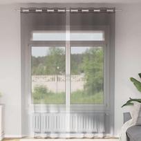 Voile užuolaidos su įvorėmis 2vnt tamsiai pilkas 140x260cm