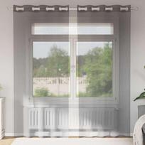 Voile užuolaidos su įvorėmis 2vnt tamsiai pilkas 140x225cm