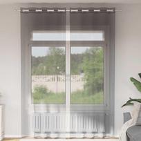 Voile užuolaidos su įvorėmis 2vnt tamsiai pilkas 140x300cm