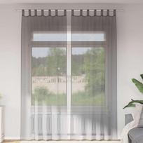 Voile užuolaidos su kilpomis 2vnt tamsiai pilkas 140x260cm