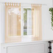 Voile užuolaidos su kilpomis 2vnt smėlio spalvos 140x175cm
