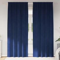 Užtemdymo užuolaidos 2 pcs Tamsiai mėlyna 140 x 225 cm Aksomas
