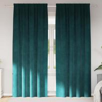 Užtemdymo užuolaidos 2 pcs Tamsiai žalia 140 x 260 cm Aksomas