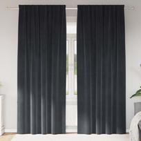 Užtemdymo užuolaidos 2 pcs Tamsiai pilka 140 x 225 cm Aksomas