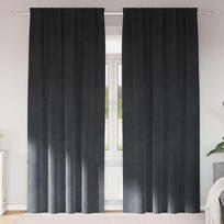 Užtemdymo užuolaidos 2 pcs Šviesiai pilka 140 x 245 cm Aksomas