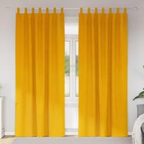 Užtemdymo užuolaidos 2 pcs Garučių geltona 140 x 245 cm Aksomas
