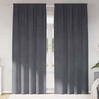 Užtemdymo užuolaidos 2 pcs Šviesiai pilka 140 x 245 cm Aksomas