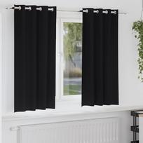 Užuolaidos su žiedais blokuojančios šviesą 2 pcs Juoda