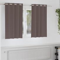Užuolaidos su žiedais blokuojančios šviesą 2 pcs Tamsiai rudas