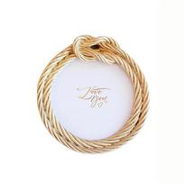 European Style 6-Inch Hemp Rope Resin Photo Frame - Round Tabletop Home Craft Display