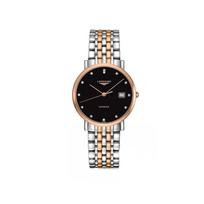 LONGINES automatic mechanical movement 30 meters waterproof men's watch Swiss watch 37mm black dial stainless steel 18K rose gold strap L48105577 juoda