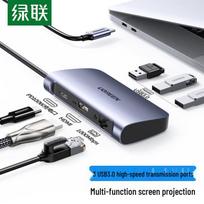 UGREEN 6-in-1 USB-C Hub with HDMI, USB 3.0, Gigabit Ethernet, PD