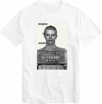 DAVID BOWIE NUOTRAUKA IŠ POLICIJOS skyriaus T-SHIRT S įvairiaspalvis