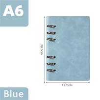 Organizer 6 Holes Loose leaf Notebook Journal Notebook Daily Weekly Planner Binder Spiral Notebook blue-A6