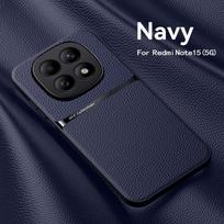 Back Leather Case Cover for Redmi Note 15 14 Pro + Note 15 14 Pro Note 14 15 Car Holder Magnetic Leather Case Cellphone Coques Redmi Note 15 4G