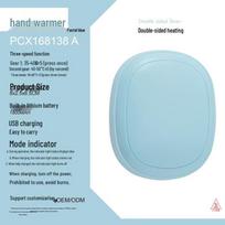 2-in-1 Portable USB Rechargeable Hand Warmer & Power Bank mėlyna