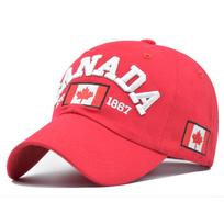 Kanados klevo lapo siuvinėjimo beisbolo kepuraitė, skalauta medvilnė, reguliuojama vintažinė tėčio kepurė, unisex, lauko sportui, apsauganti nuo saulės L raudona