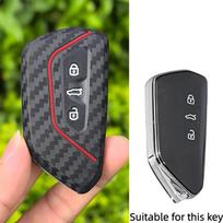 AAAJH1 For Seat Leon Cupra Formentor For Volkswagen VW Golf 8 GTI ID4 For Skoda Octavia A8 Mk8 Carbon Fiber Silicone Car Key Case Cover juoda