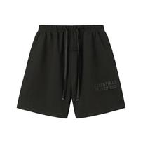 312 Fear Of God Essentials Silikoninės raidės Medvilniniai šortai Unisex Oversized Medvilniniai su raišteliu Elastingas juosmuo Streetwear Laisvalaikio Sportiniai šortai S