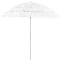 vidaXL Paplūdimio skėtis, baltos spalvos, 240cm, havajietiško dizaino