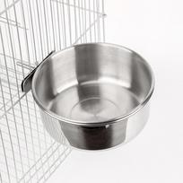 Nerūdijančio plieno paukščių lesalo dėžutė, papūgos puodeliai, dubenys maisto ir vandens šėrimo reikmenims 14cm gray