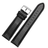18mm 20mm 22mm 24mm Vyriška laikrodžio apyrankė Anglies pluošto laikrodžio dirželis su raudonu dygsniu + Odinis pamušalas Nerūdijančio plieno sagtelė watchband 22mm  black clasp