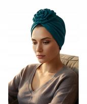 Klasyczny Turban Z Różą Mussa 005 Muślin Bawełniany Komfort I Styl