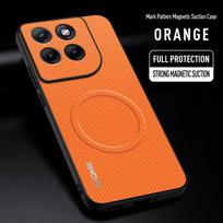 Prabangus verslo rašto magnetinis dėklas Motorola Signature Moto Edge 70 Ultra Fusion+ 60 Pro 50 neo G77/67 G86 G56 Moto Edge 50 Neo oranžinė